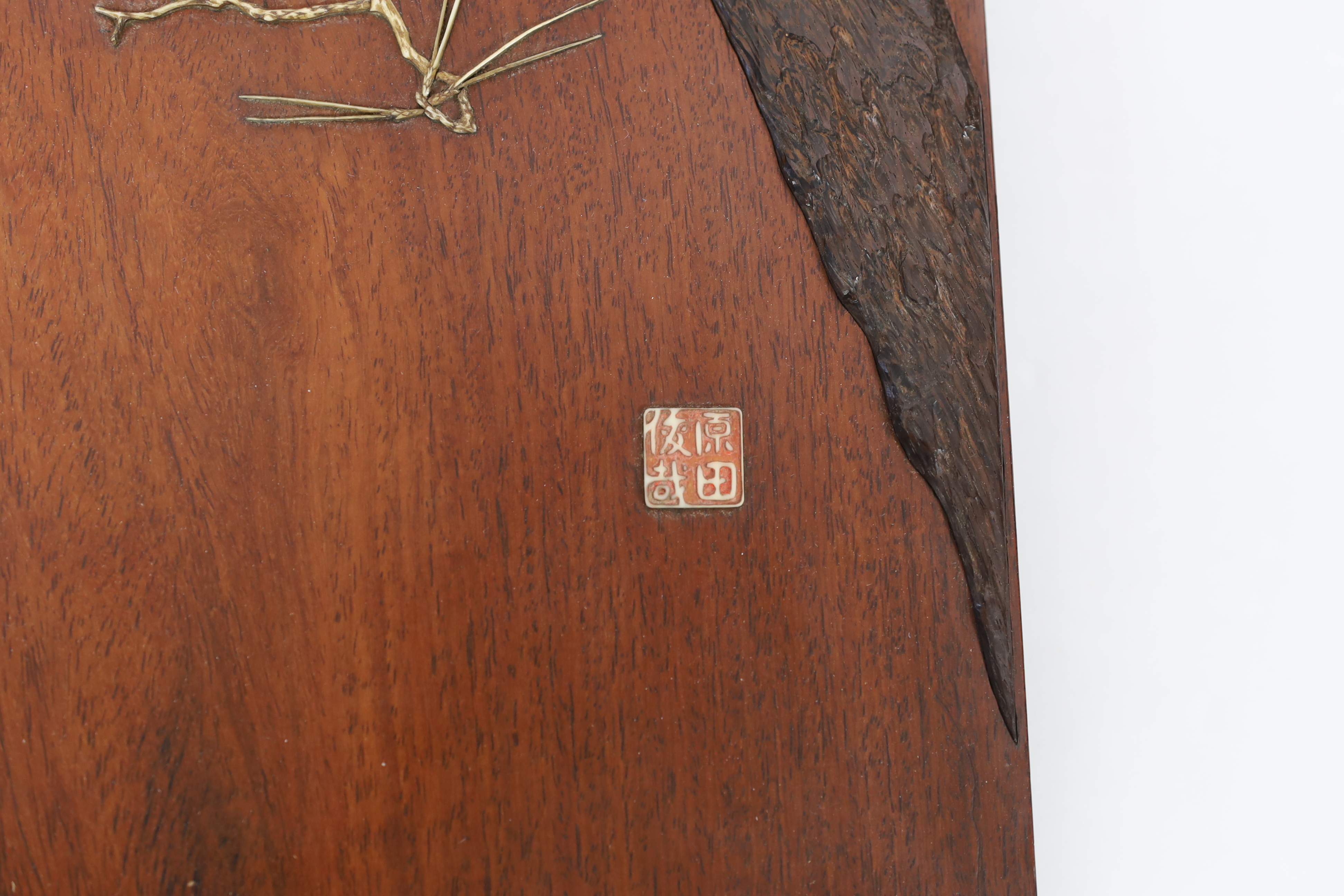 Two Japanese Shibayama type inlaid panels, 19th century, CITES Submission reference XNPLXS1W